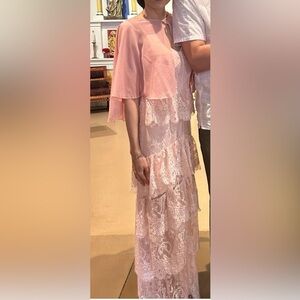 Elegant Pink Lace Dress